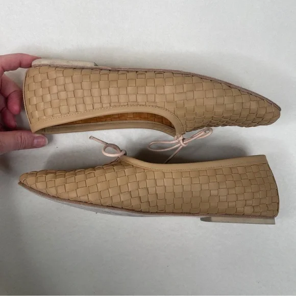 Freda Salvador Jada Square Toe Ballet Flats Woven Latte Size 9.5 - Picture 7 of 13